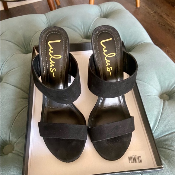 Marlowe Black Suede High Heel Sandals - Picture 2 of 8